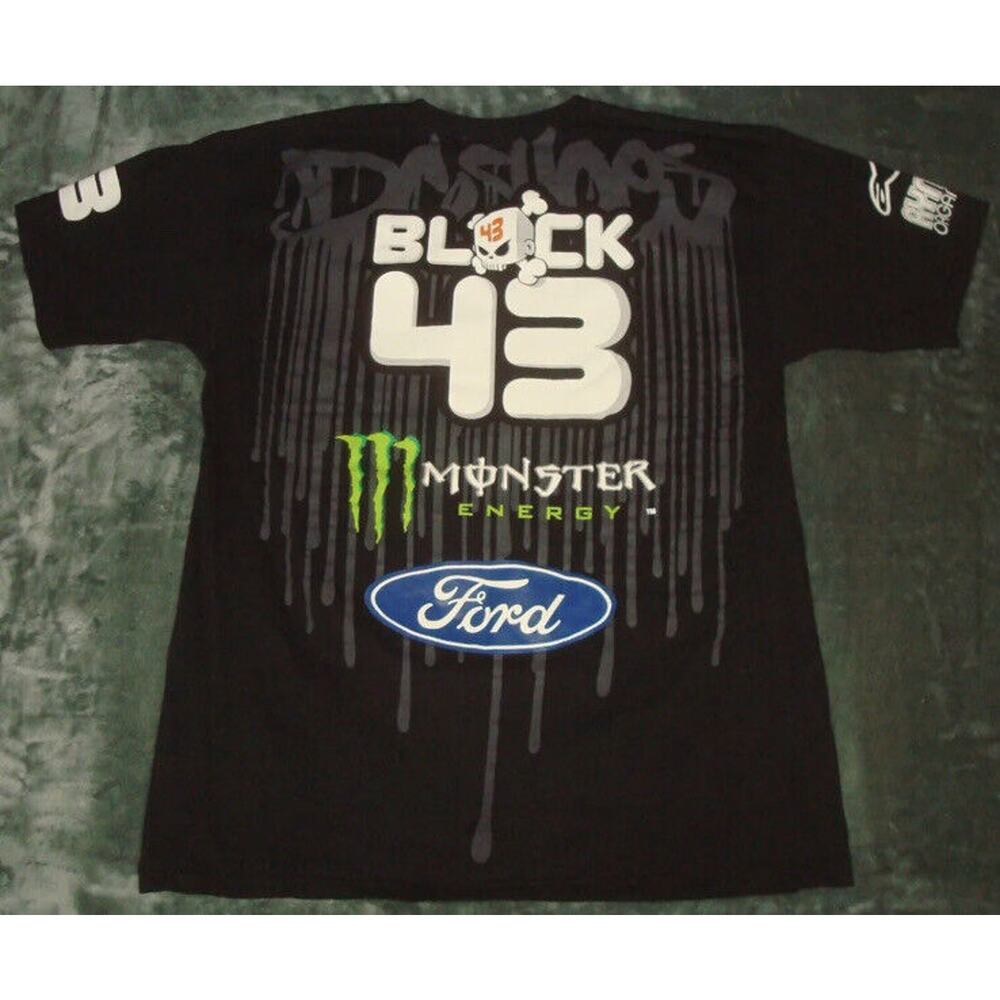 KEN BLOCK 43 OFFICIAL MONSTER FORD T SHIRT GYMKHANA RACING RALLY 2 SIDED VINTAGE
